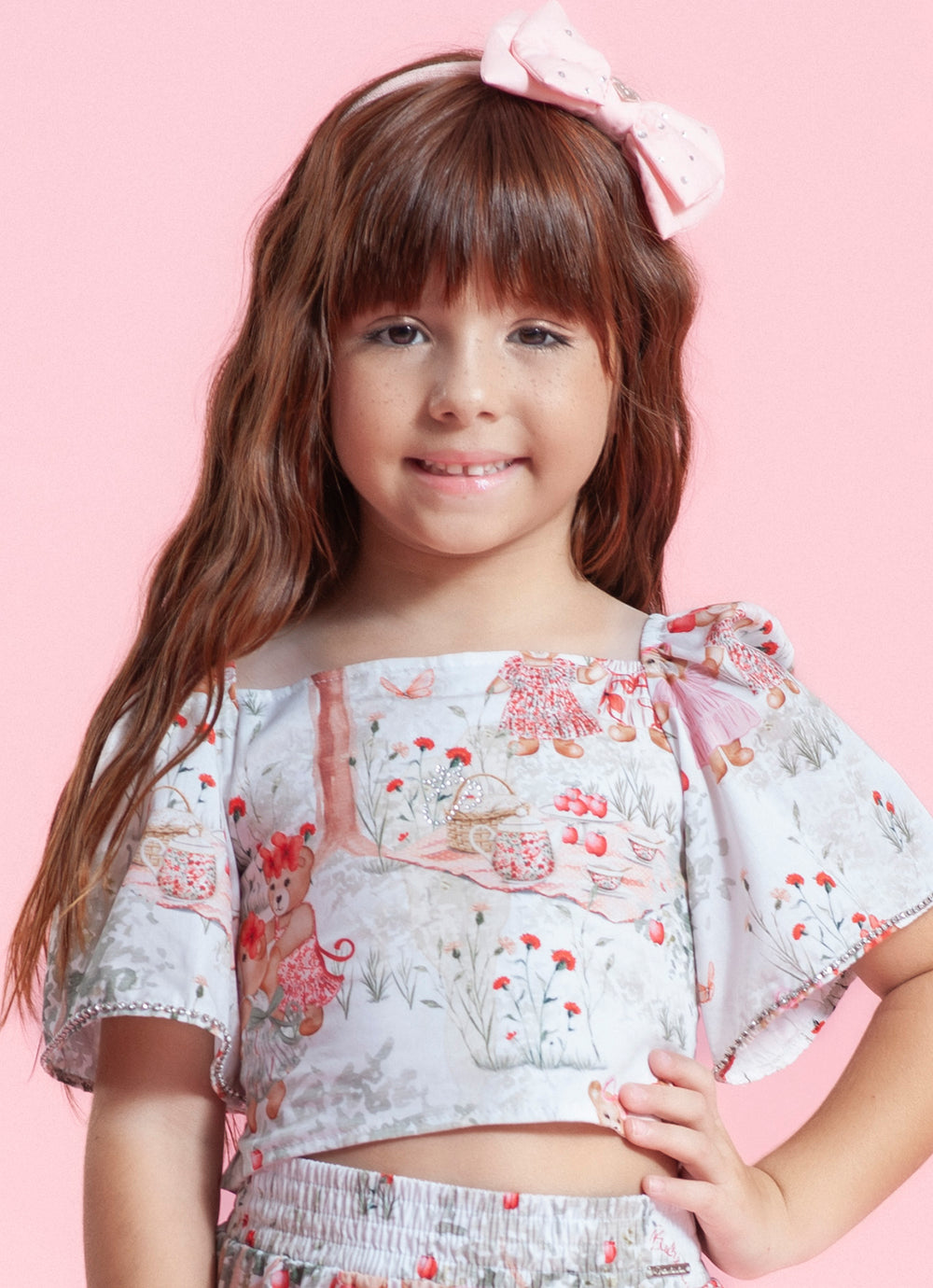 Blusa Cropped Algodão Estampado Árvore Cristal