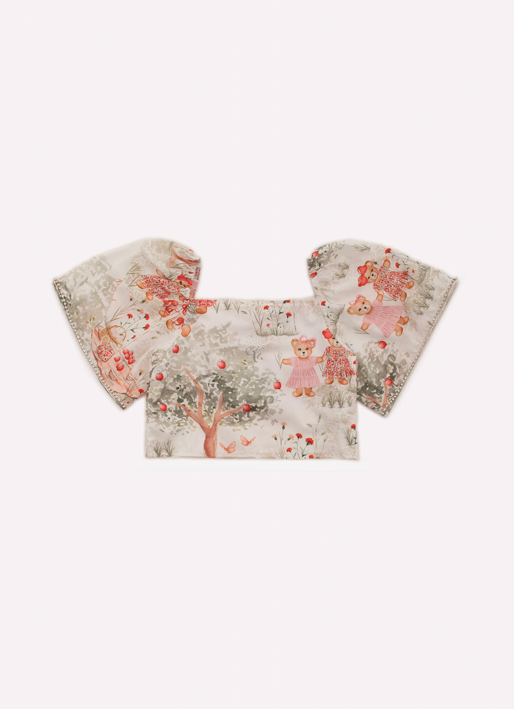 Blusa Cropped Algodão Estampado Árvore Cristal