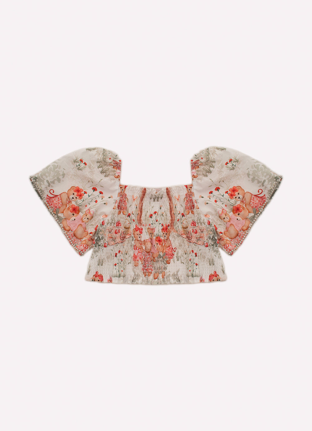 Blusa Cropped Algodão Estampado Árvore Cristal