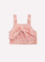 Blusa Cropped Algodão Estampado Toile Laço