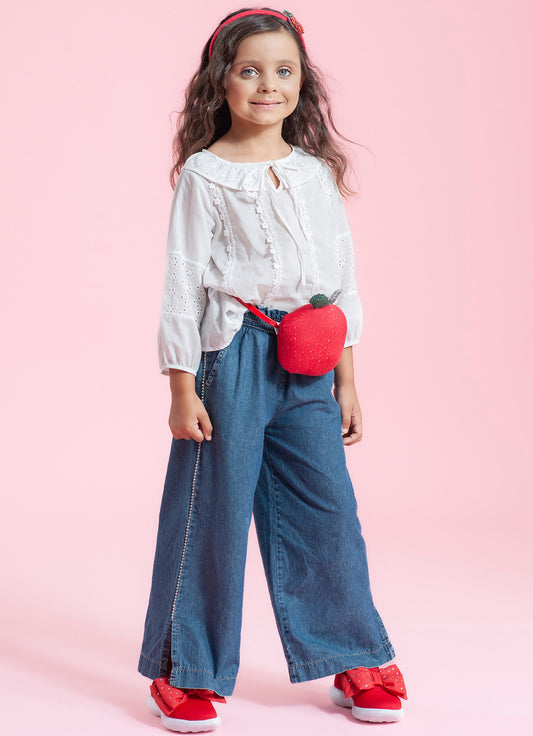 Calça Jeans Fino Cristal Lateral