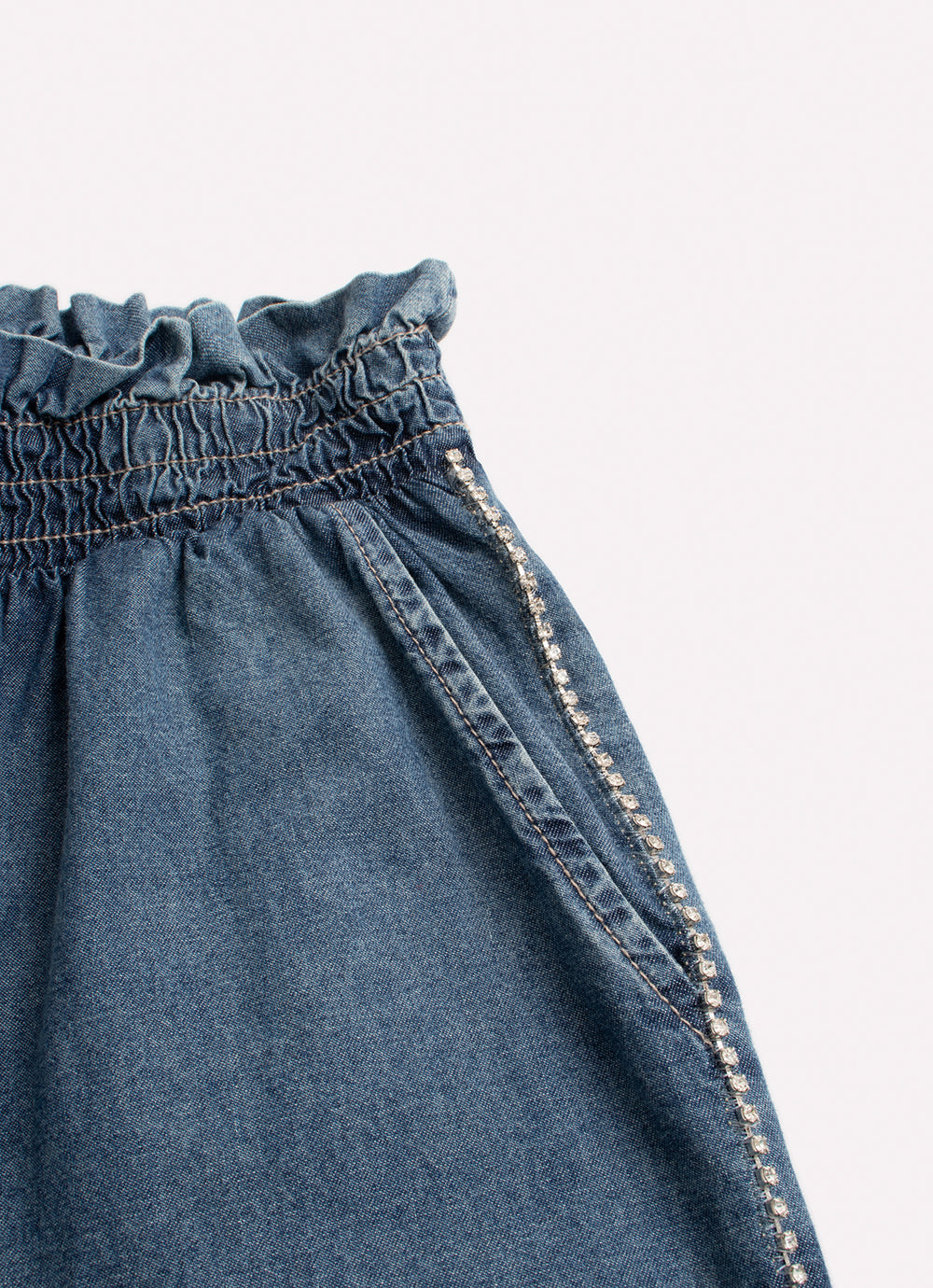 Calça Jeans Fino Cristal Lateral