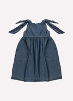 Vestido Jeans Fino Laços Ombros