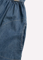 Vestido Jeans Fino Laços Ombros