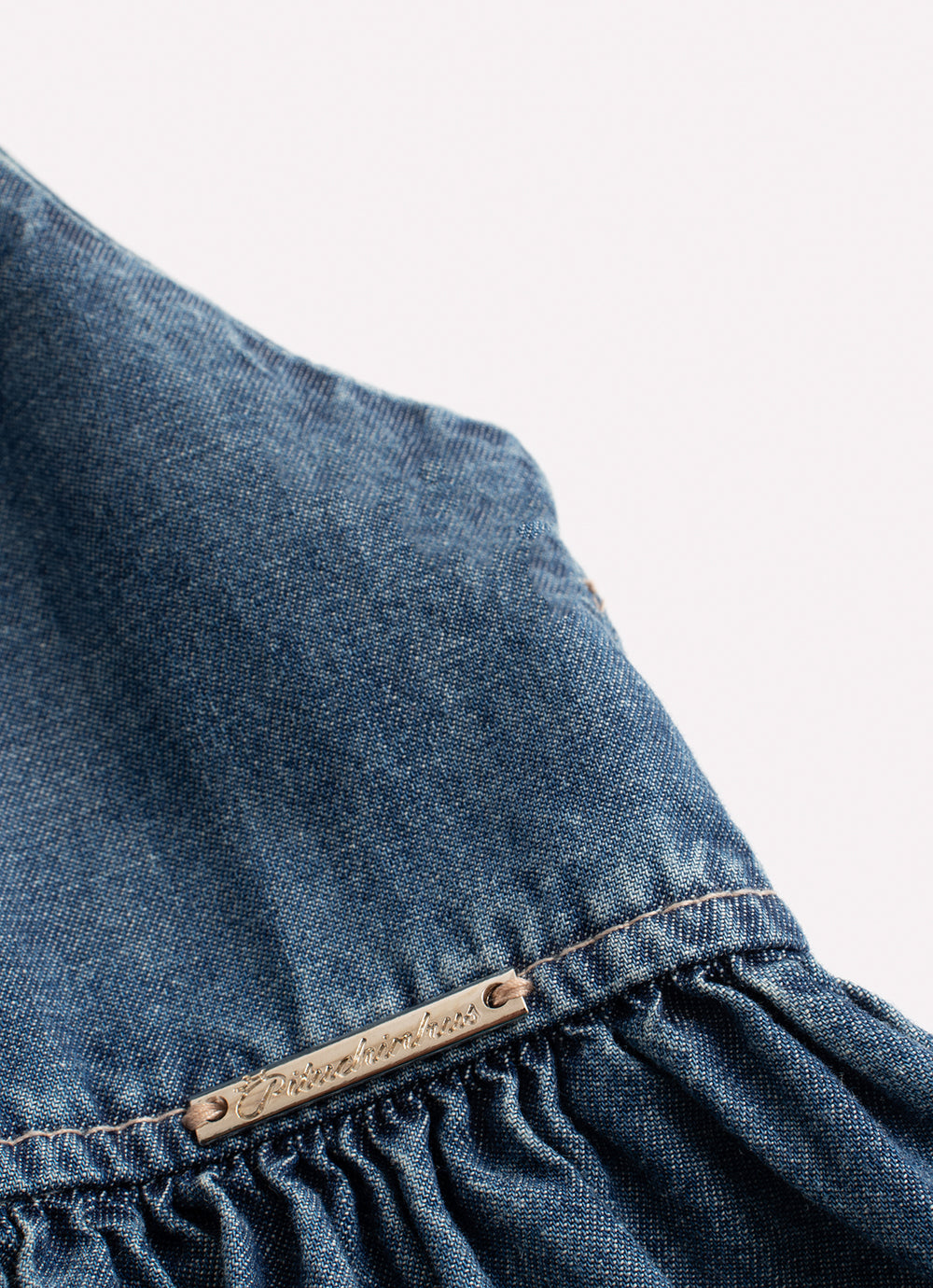Vestido Jeans Fino Laços Ombros