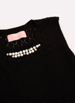 Vestido Tricot Longo Babados Rendado