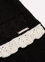 Vestido Tricot Longo Babados Rendado