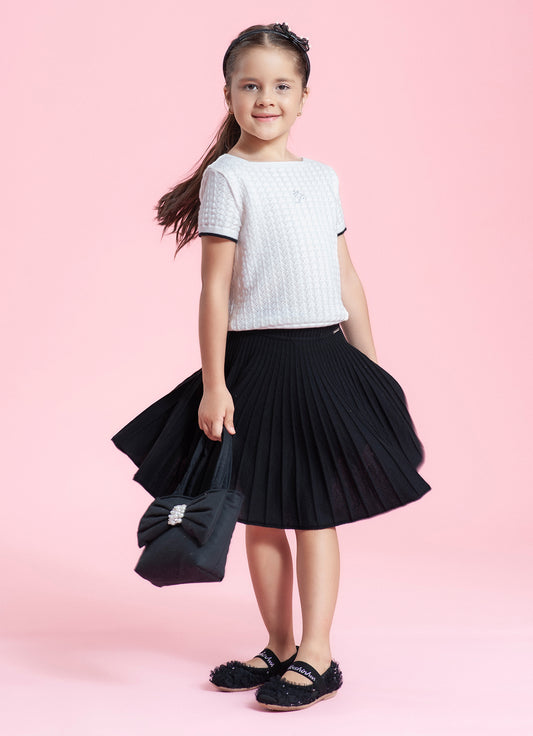 Saia Short Tricot Plissada
