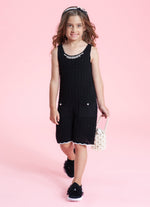 Vestido Tricot Rendado Bordados Decote