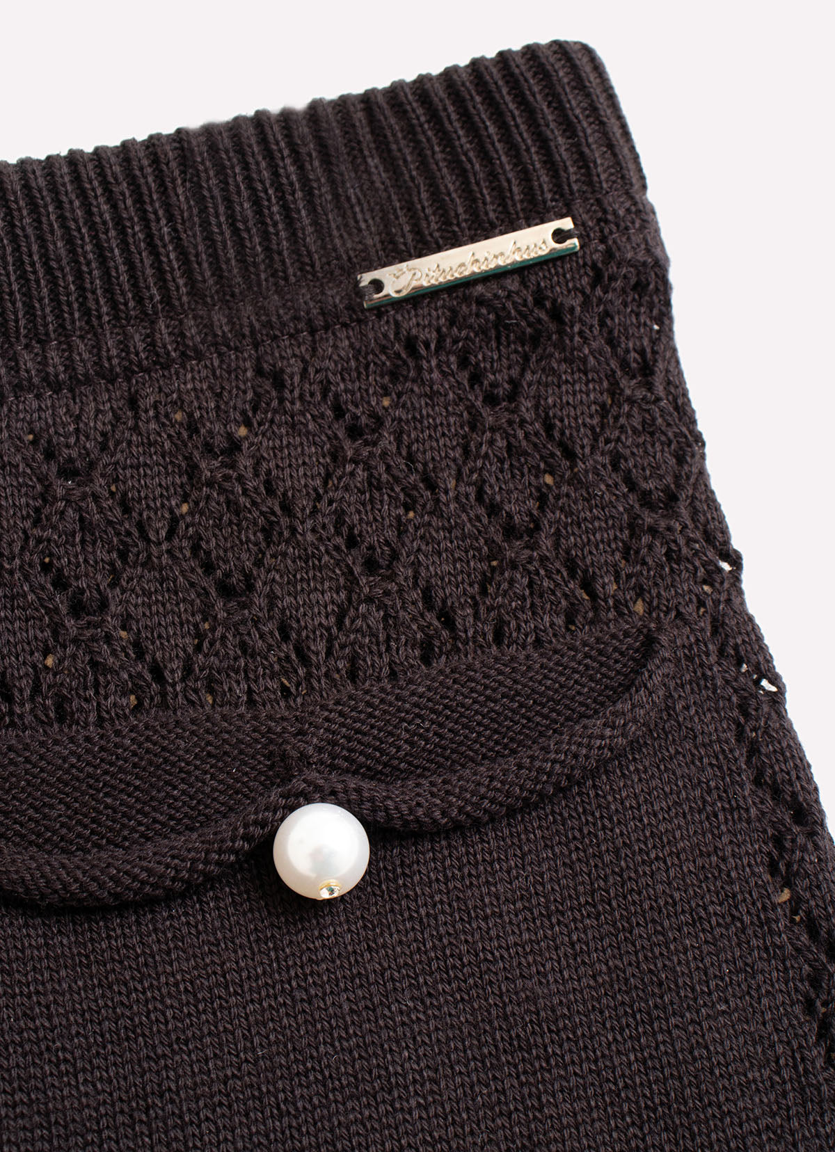Short Tricot Rendado Bolsos