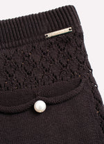 Short Tricot Rendado Bolsos