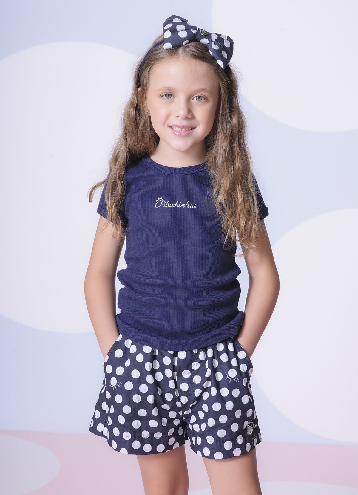 Básica Ribana Pituchinhus Azul Marinho