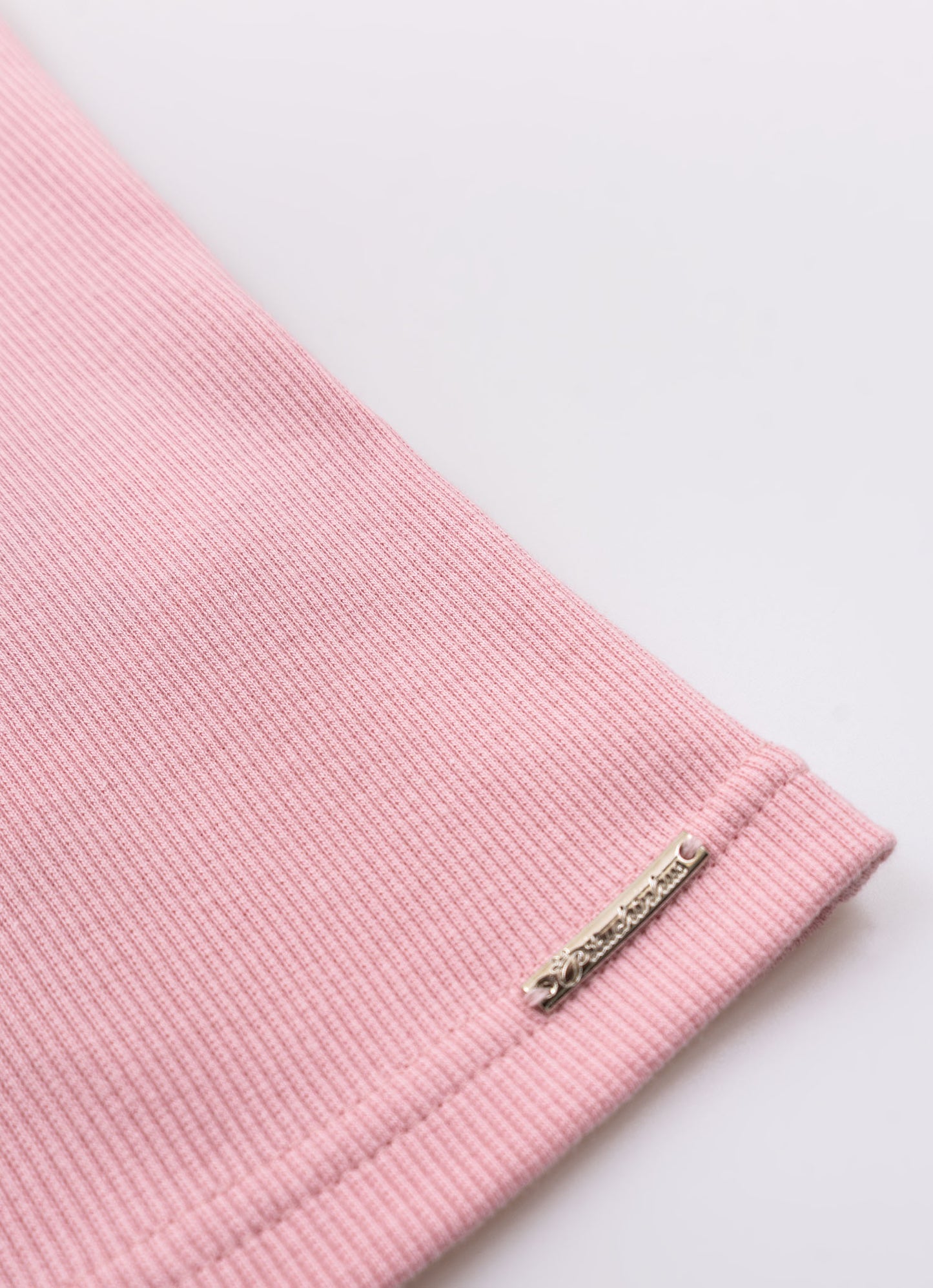 Regata Ribana Bordados Perolas e Cristais Rosa Gelado