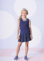 Regata Ribana Bordados Perolas e Cristais Azul Marinho