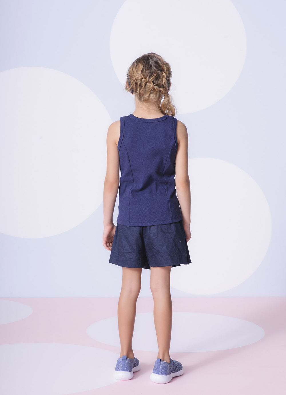 Regata Ribana Bordados Perolas e Cristais Azul Marinho