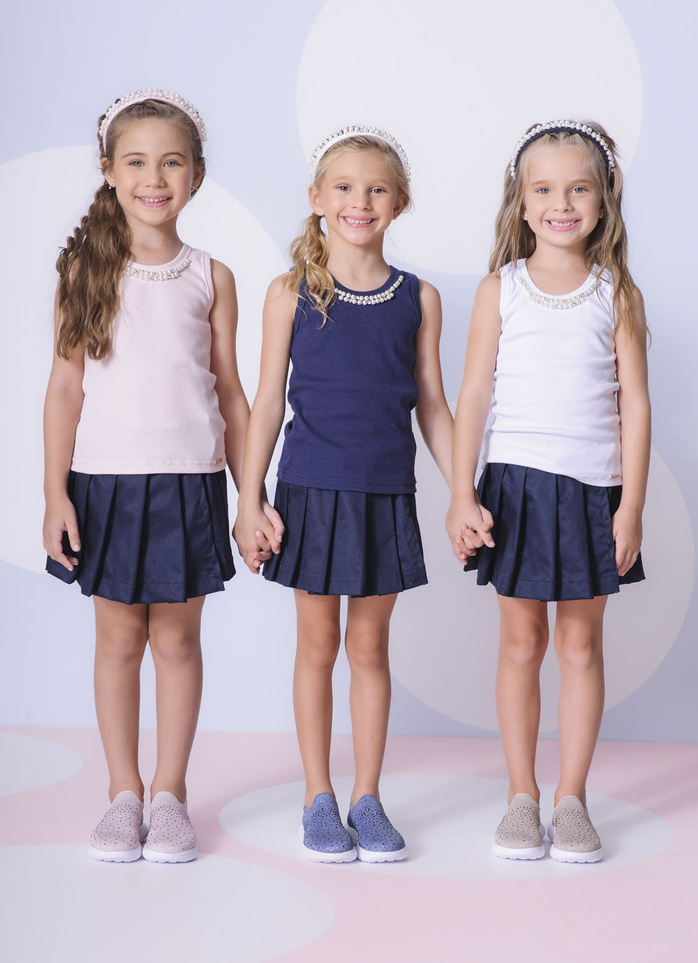 Regata Ribana Bordados Perolas e Cristais Azul Marinho