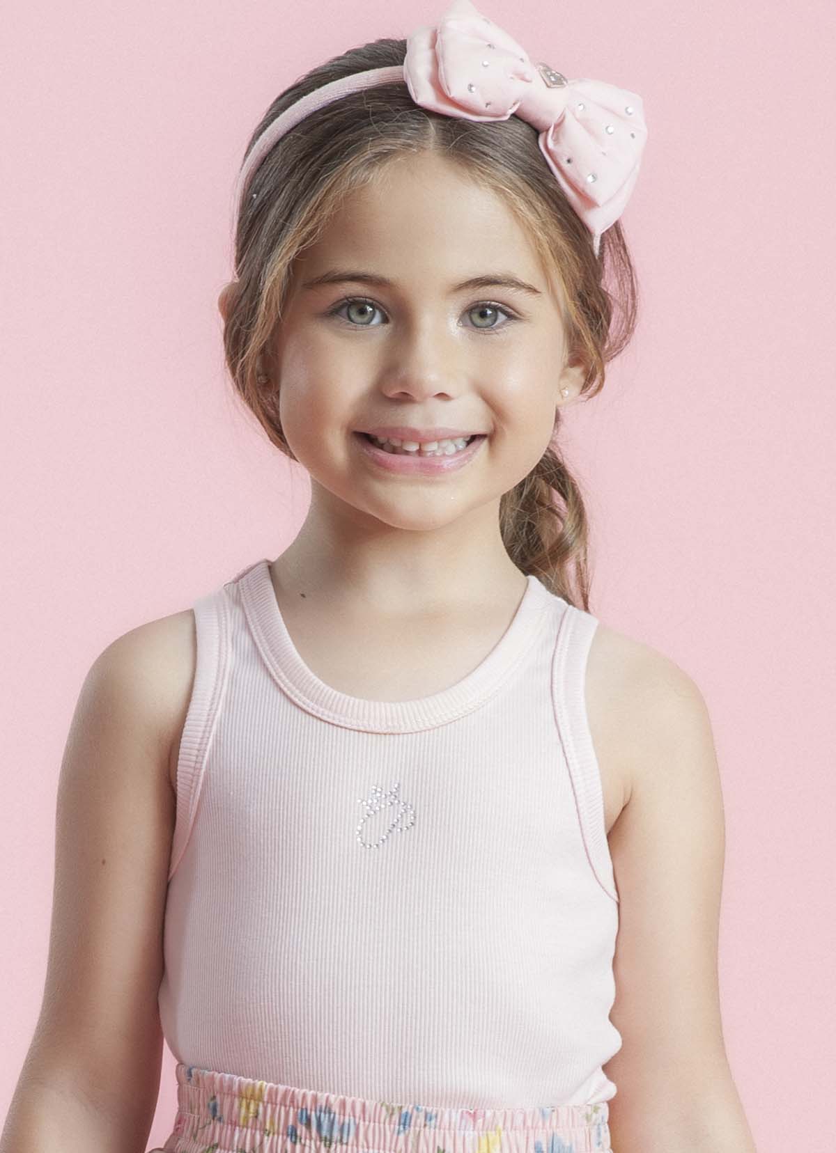 Regata Cropped Ribana Pituchinhus  ROSA GELADO