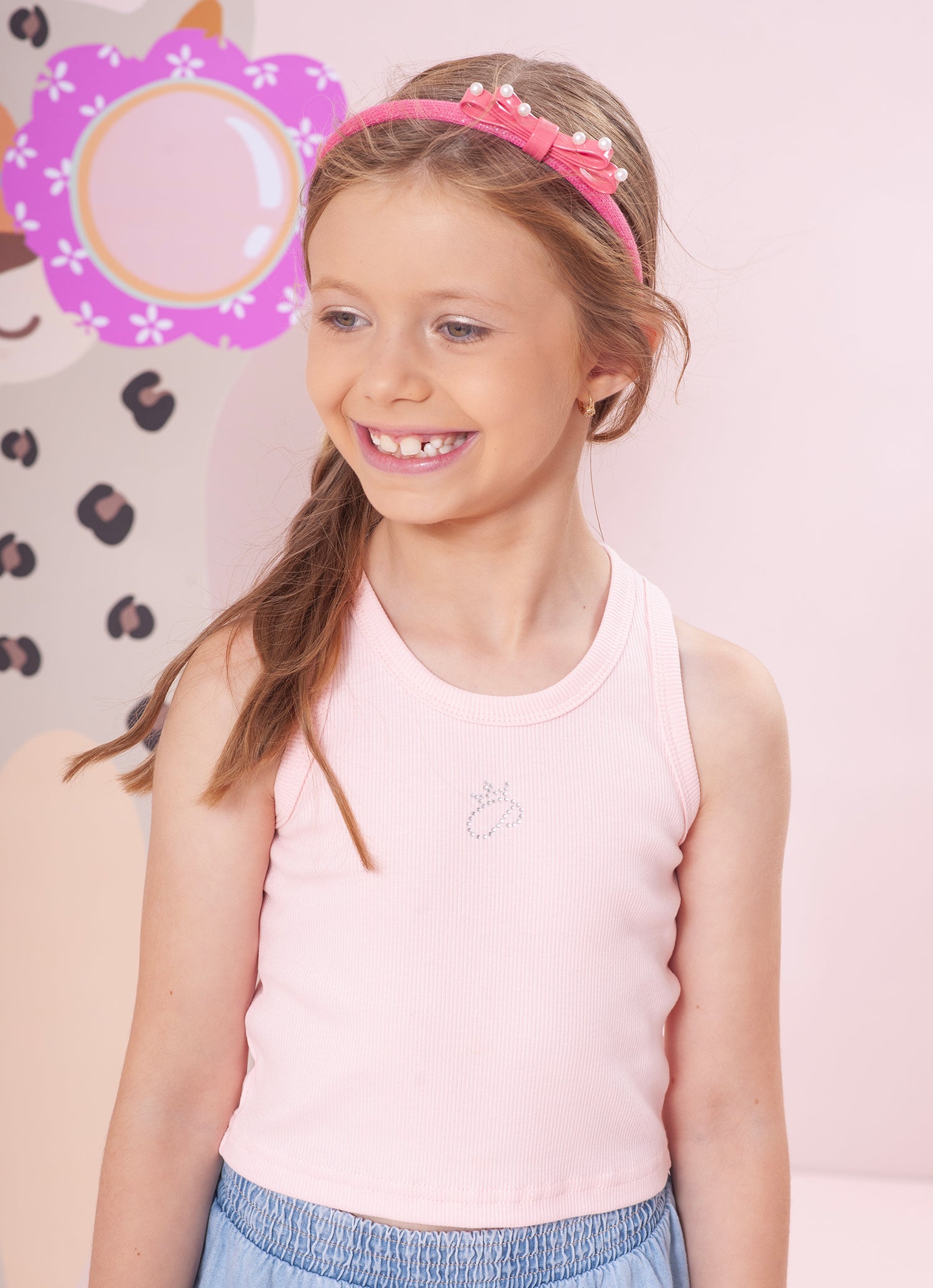 Regata Cropped Ribana Pituchinhus  Rosa Baby