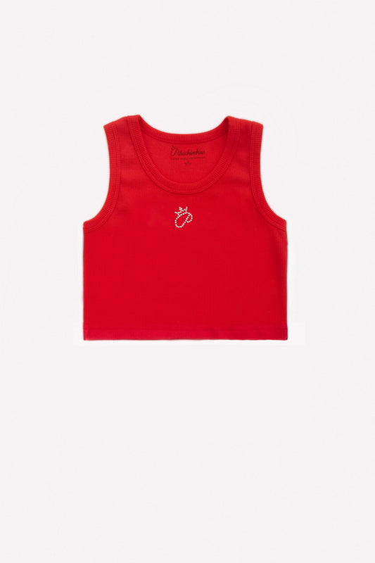 Regata Cropped Ribana Pituchinhus  Vermelho