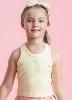 Regata Cropped Ribana Pituchinhus  Amarelo Manteiga