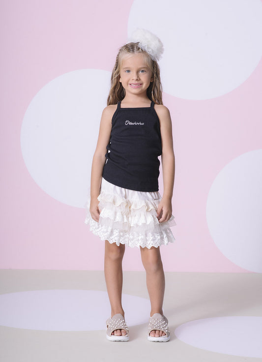 Blusa Ribana Alça Pituchinhus Preto