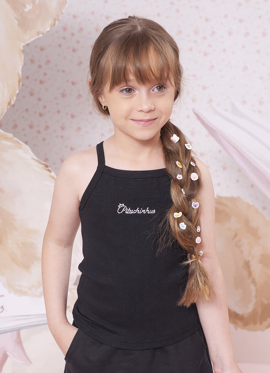 Blusa Ribana Alça Pituchinhus Preto