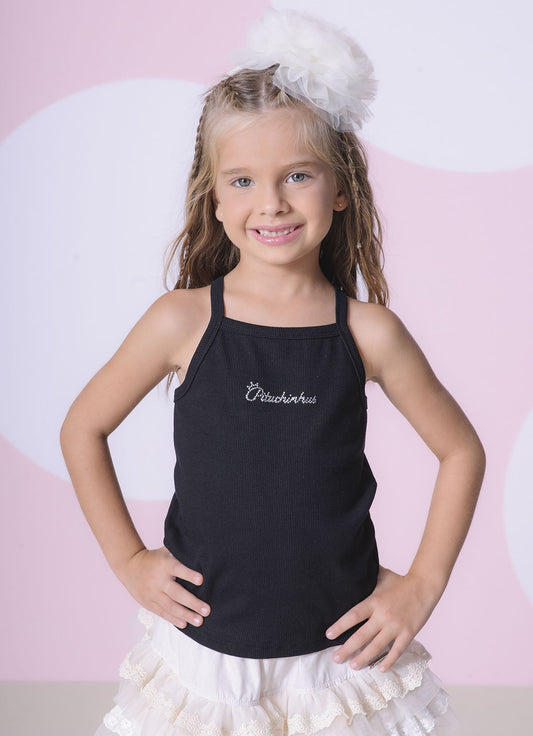 Blusa Ribana Alça Pituchinhus Preto