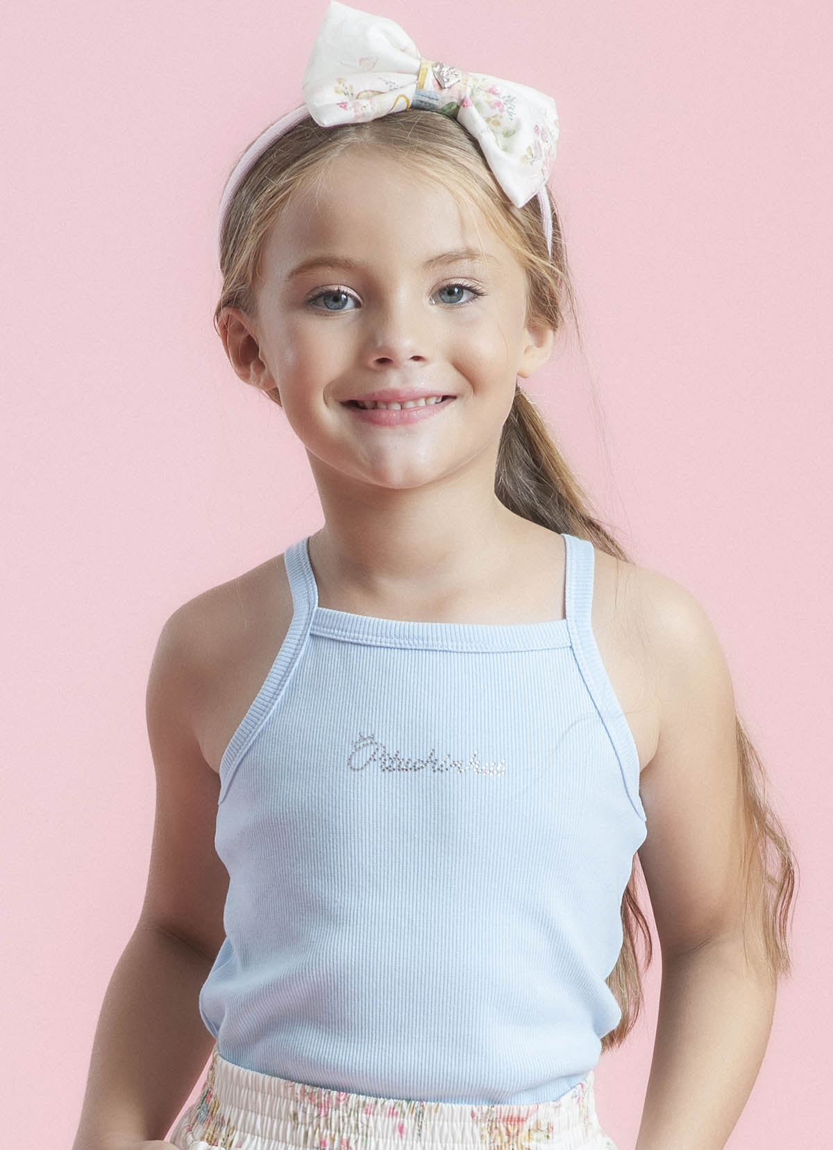 Blusa Ribana Alça Pituchinhus Azul Claro