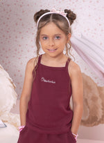 Blusa Ribana Alça Pituchinhus Vermelho Bordô