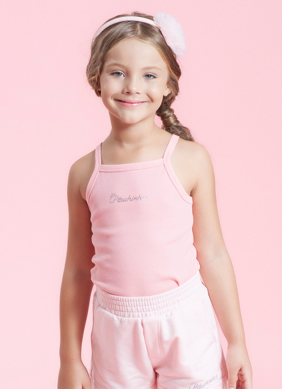 Blusa Ribana Alça Pituchinhus ROSA GELADO