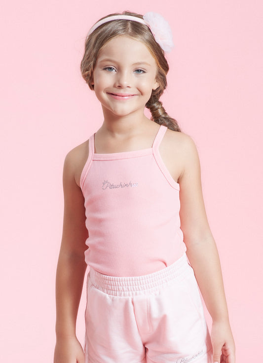 Blusa Ribana Alça Pituchinhus ROSA GELADO