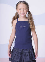 Blusa Ribana Alça Pituchinhus Azul Marinho