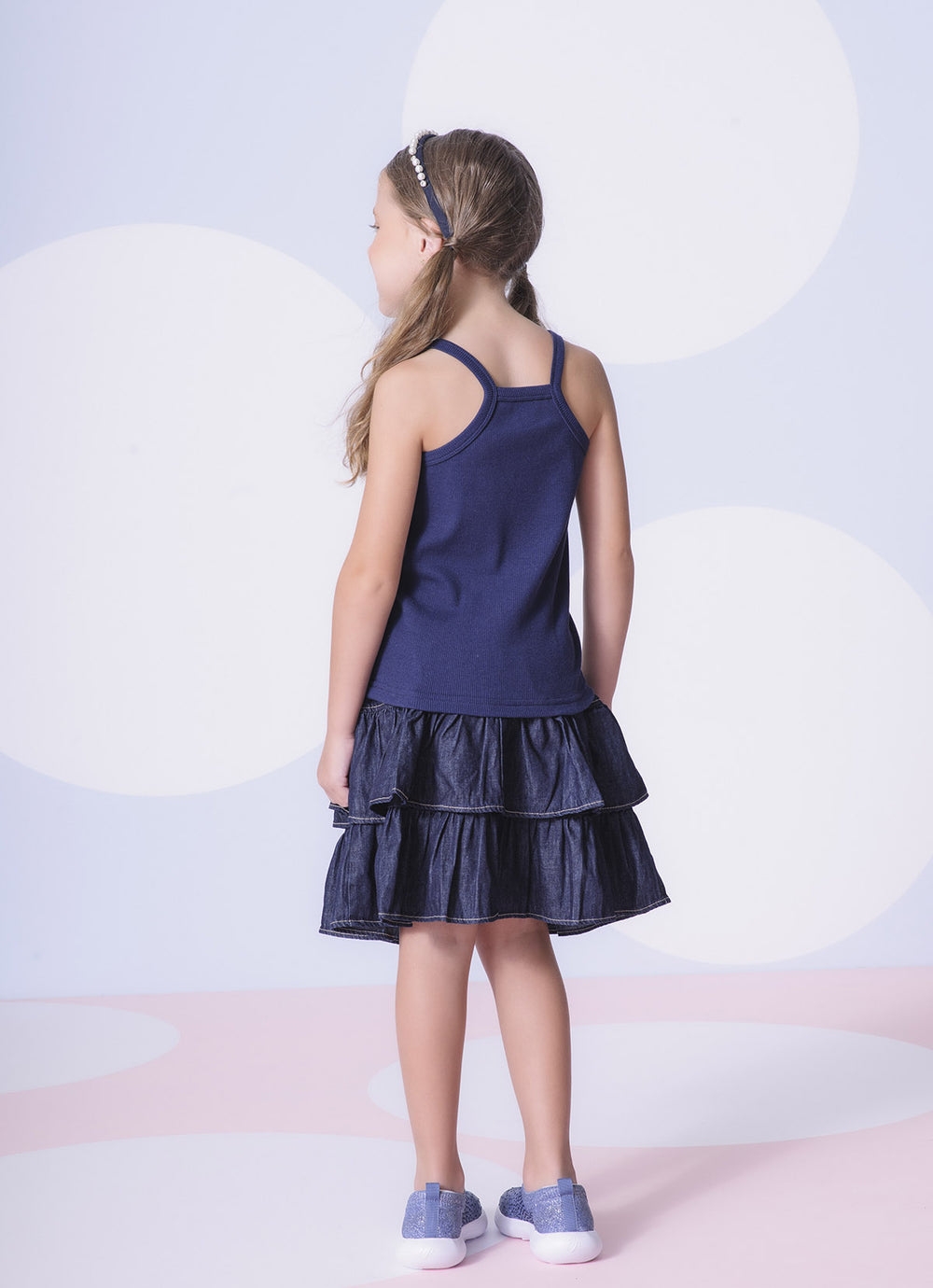 Blusa Ribana Alça Pituchinhus Azul Marinho