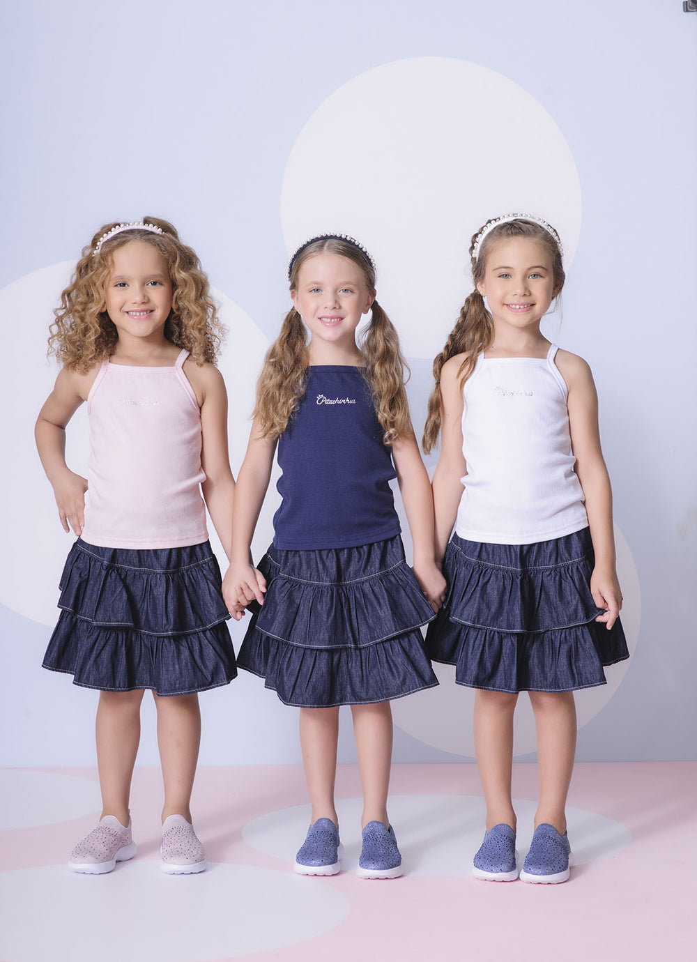Blusa Ribana Alça Pituchinhus Azul Marinho
