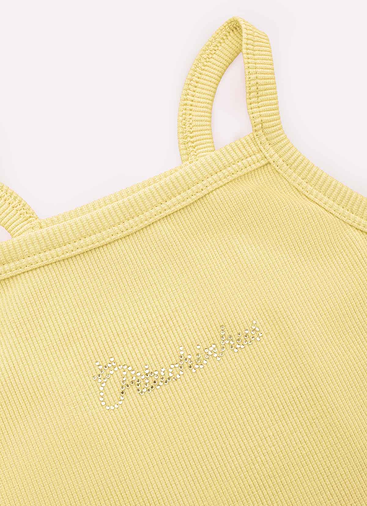 Blusa Ribana Alça Pituchinhus Amarelo Manteiga