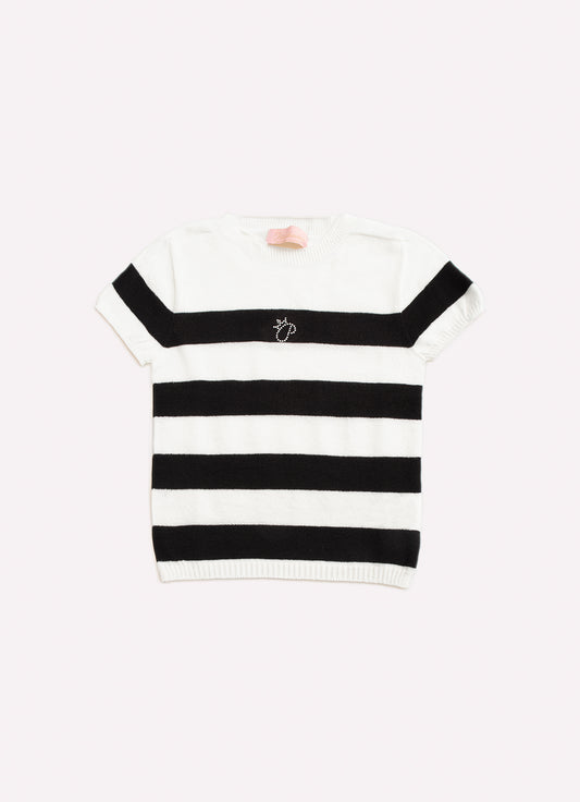 Blusa Tricot Sem Costura Listrada