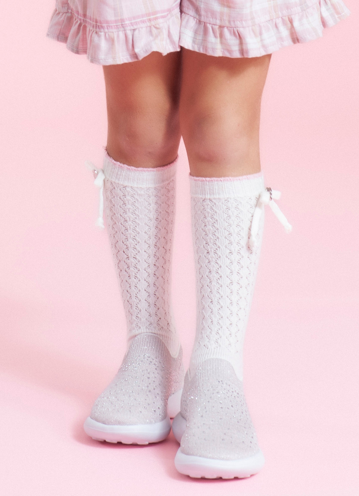 Meia Tricot Rendada