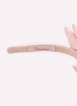Arco Laço Liso Puffer Cristais Rosa Fada