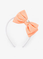 Arco Laço Liso Puffer Cristais Laranja