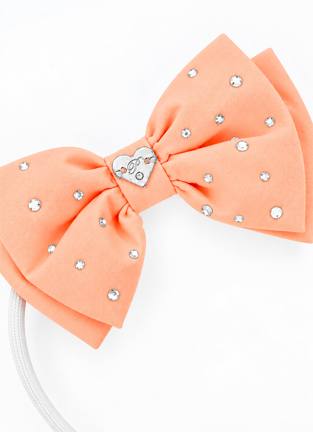 Arco Laço Liso Puffer Cristais Laranja