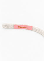 Arco Laço Liso Puffer Cristais Bege