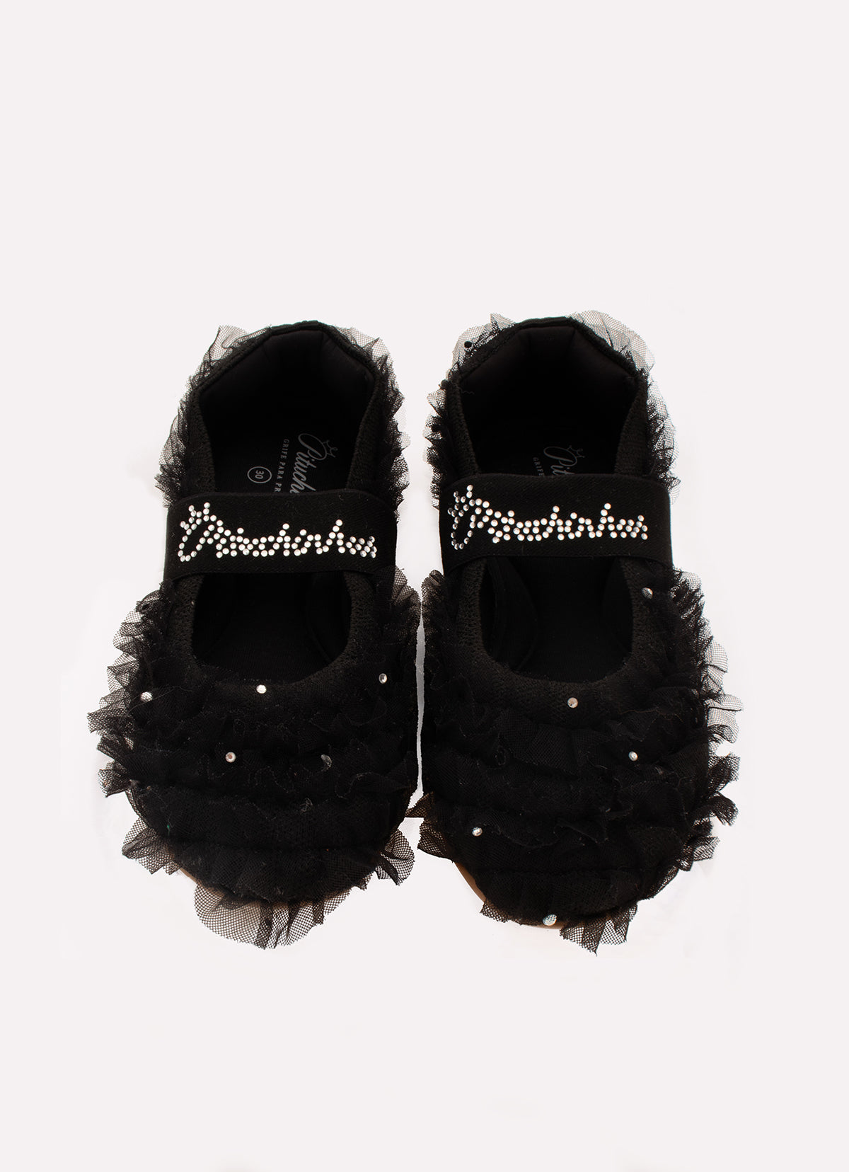 Sapatilha Knit Frufru Tule Cristais
