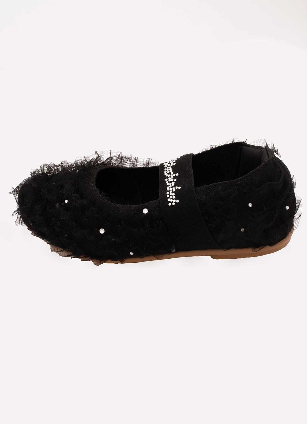 Sapatilha Knit Frufru Tule Cristais