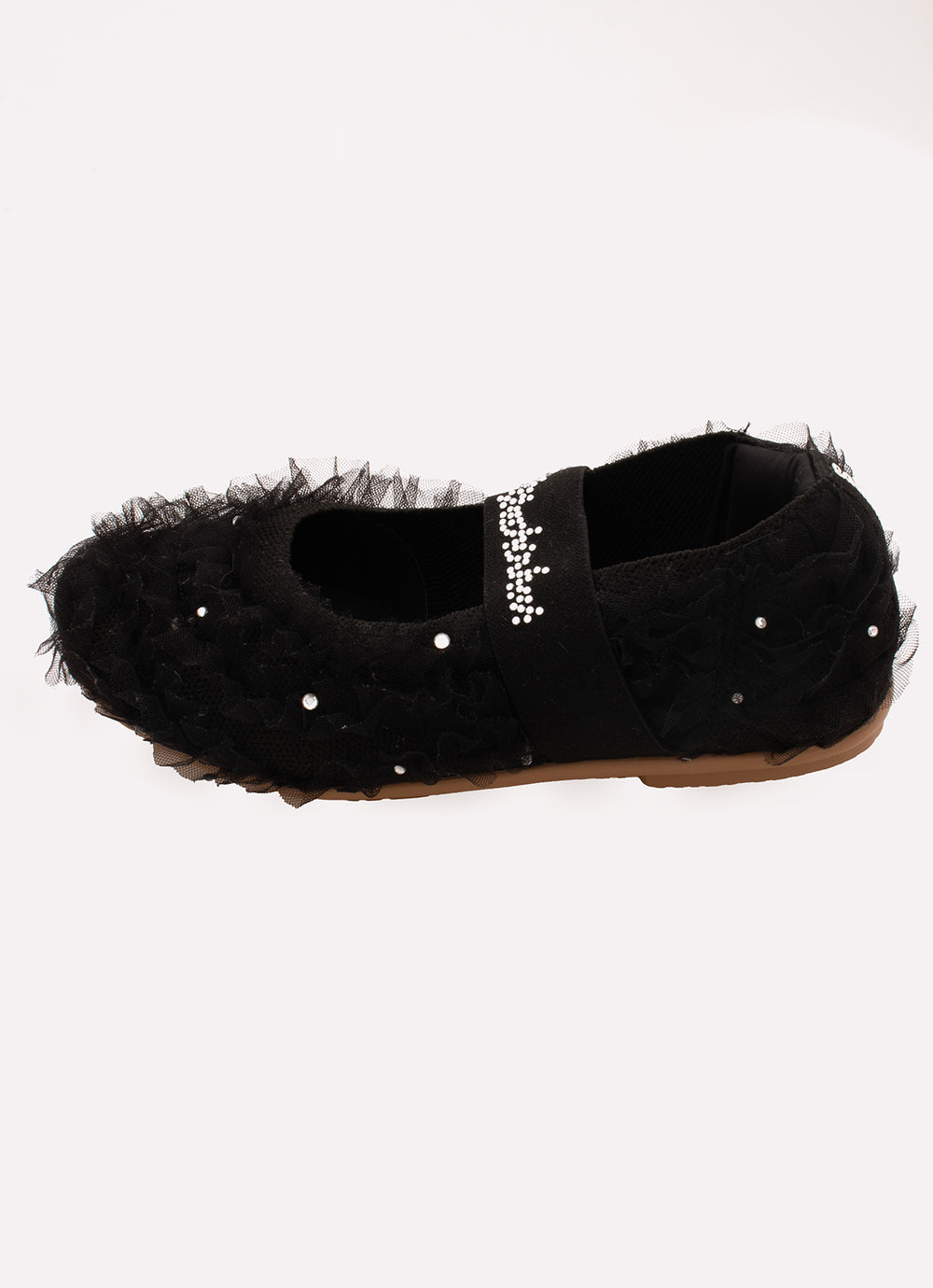 Sapatilha Knit Frufru Tule Cristais