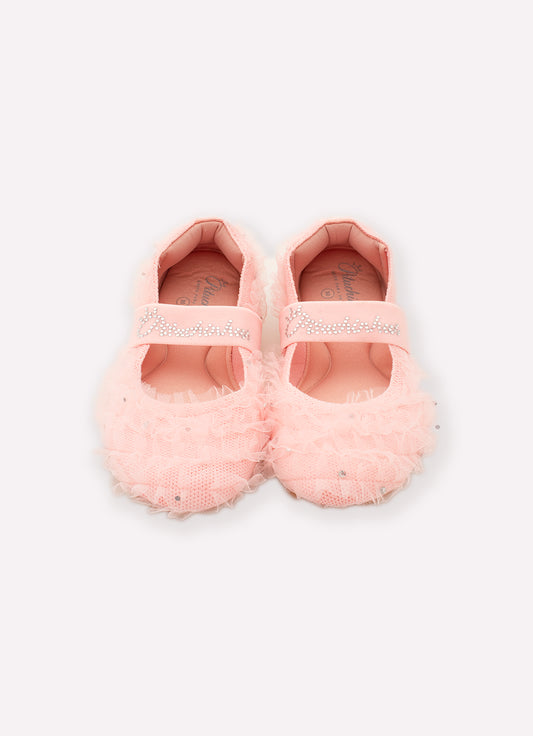 Sapatilha Knit Frufru Tule Cristais