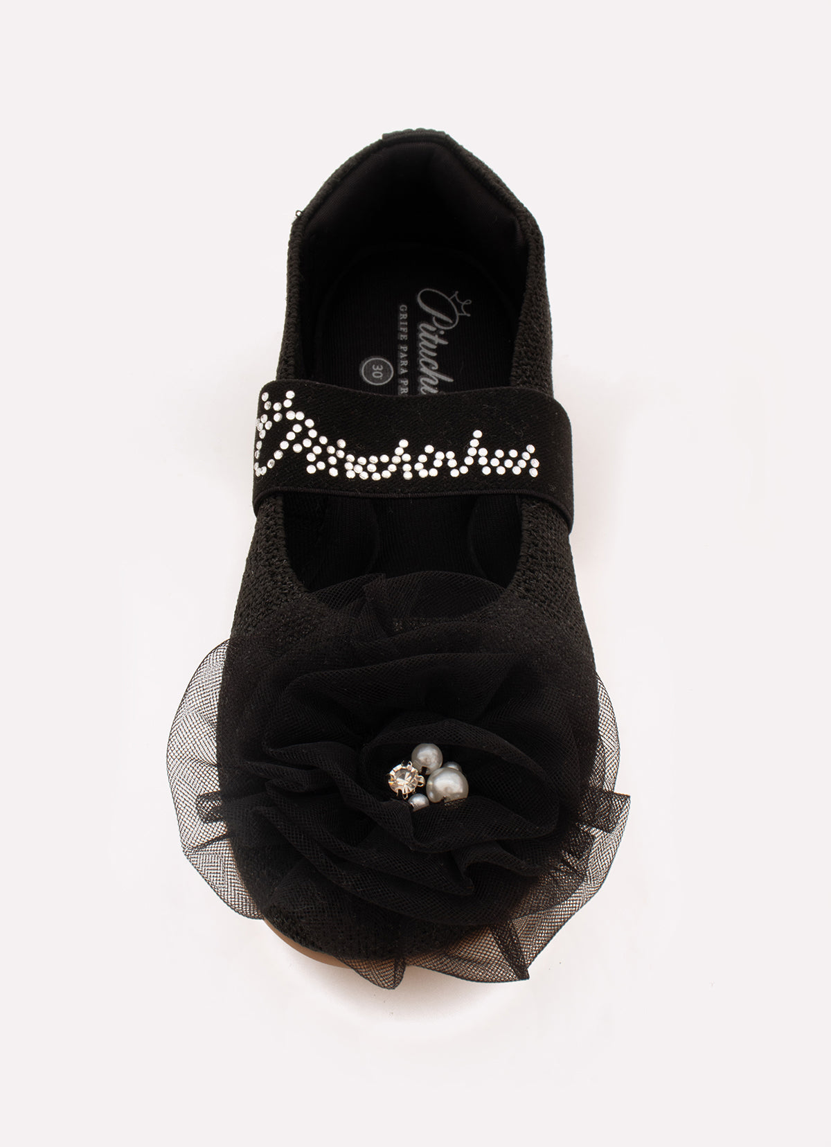 Sapatilha Knit Flor Tule Bordado