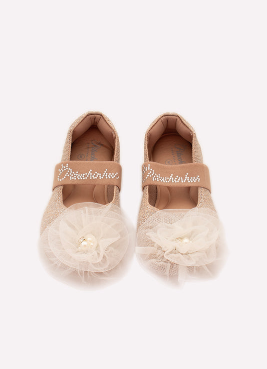 Sapatilha Knit Flor Tule Bordado