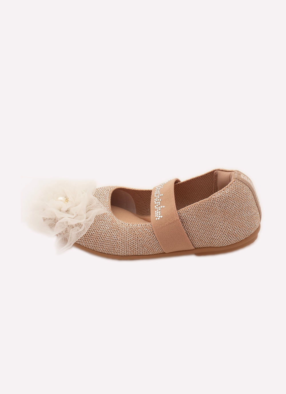 Sapatilha Knit Flor Tule Bordado
