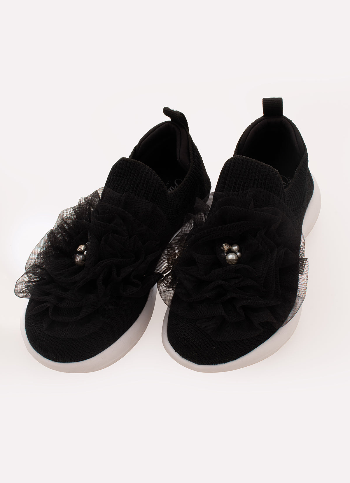 Tênis Knit Flor Tule Bordados