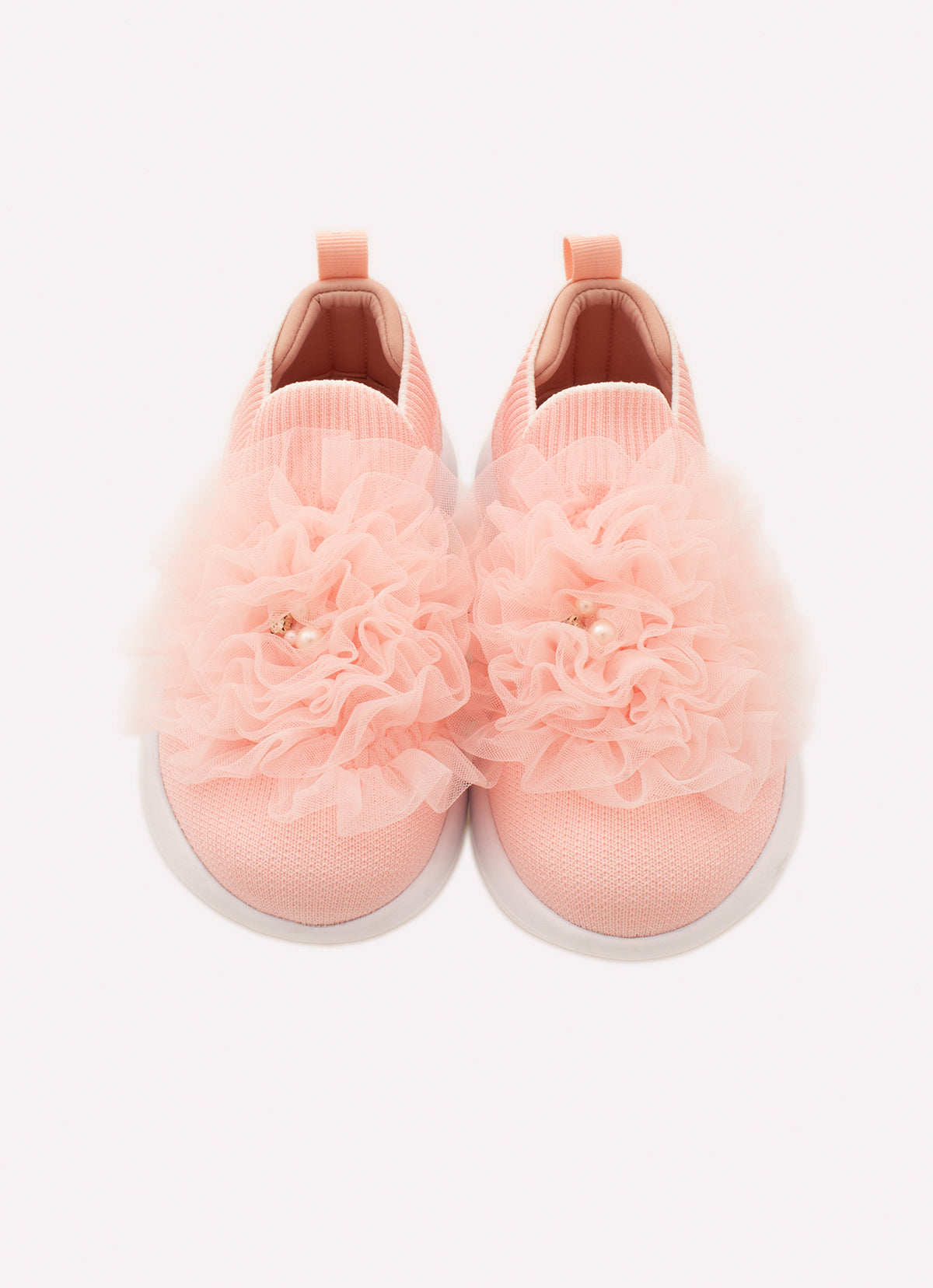 Tênis Knit Flor Tule Bordados
